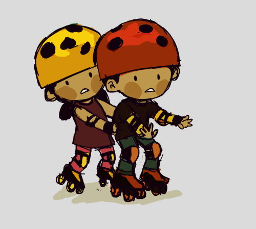 saw some mushrooms learning to skate