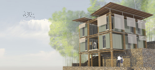Studio Cardenas design energy efficient bamboo houseHot on the heels of new legislation in China sur