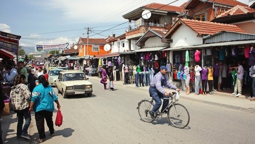 sabahzora:The Romani flag waves proudly in Šuto Orizari, colloquially called Šutka; th