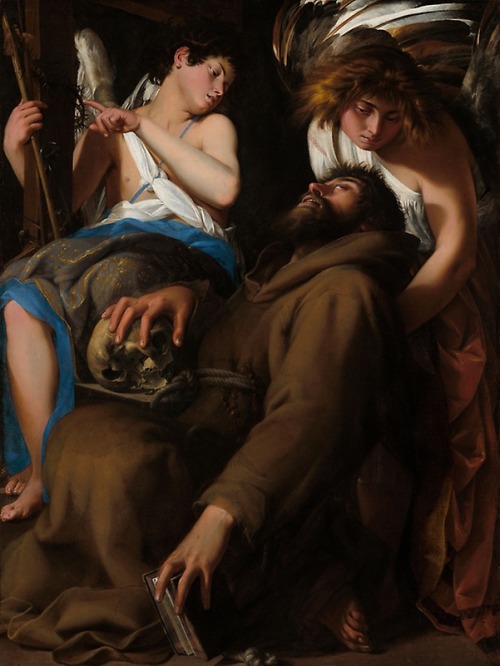 caballerodelatristefigura:Saint Francis Supported by Angels: Ecstasy &amp; StigmataGiovanni Baglione