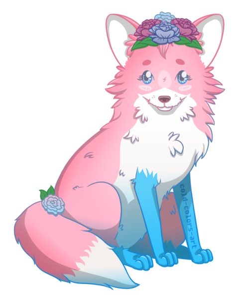 cold-colors-art:Re-post of my Trans Fox! :D I did some edits to his face to make him less scary look