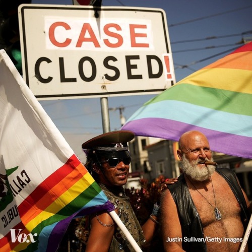 vox: On this day in history, two years ago… Two years ago today, the US Supreme Court struck down states’ same-sex marriage bans, bringing marriage equality to the entire US.  “No union is more profound than marriage, for it embodies the highest