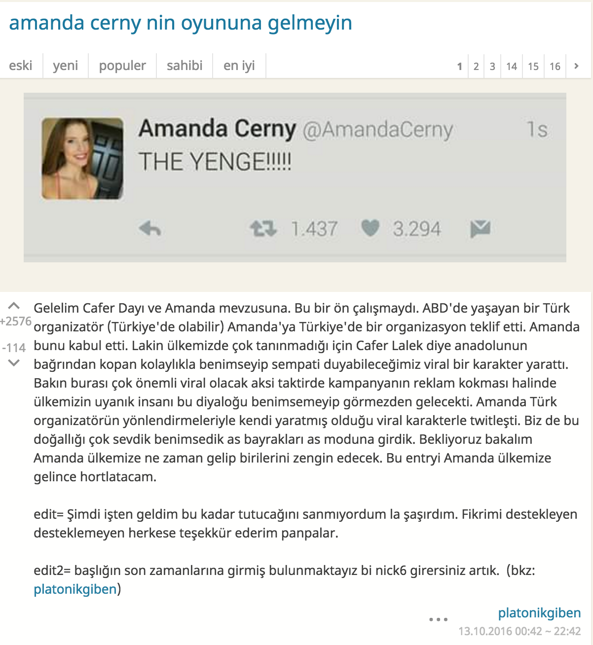 Ben Amanda Cerny’nin...