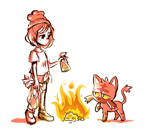 morehandclaps:  new starter pokemon!! team cat/flaming hairball