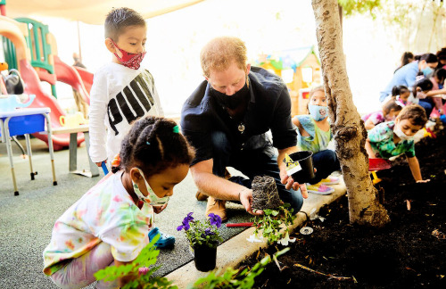 meghansboys:The Duke & Duchess of Sussex visited a Preschool Learning Center to help replant the