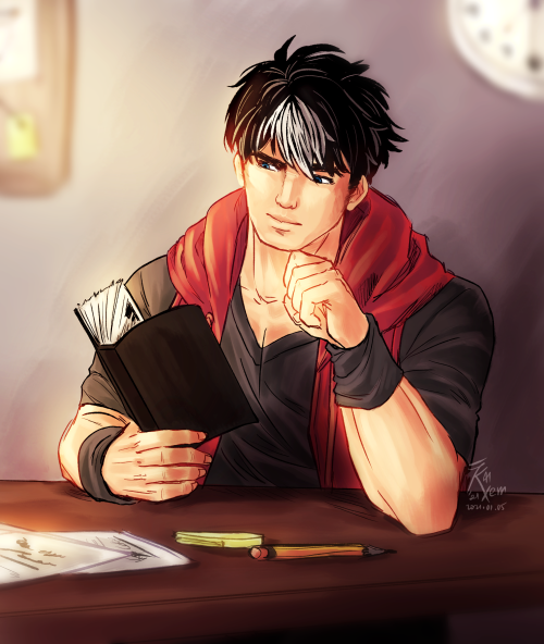 Casual Reading - Jason Todd (Red Hood)It was meant to be a sketch but ended up being a colored lined