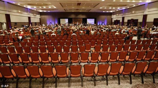 bana05:  kristenwiiggle:  applepiewithextrafreedom:  take a moment to revel in the fact that trump threw a hissy fit because a buzzfeed reporter had the gall to take pictures of all the empty seats at one of his rallies. this is the photos trump wanted