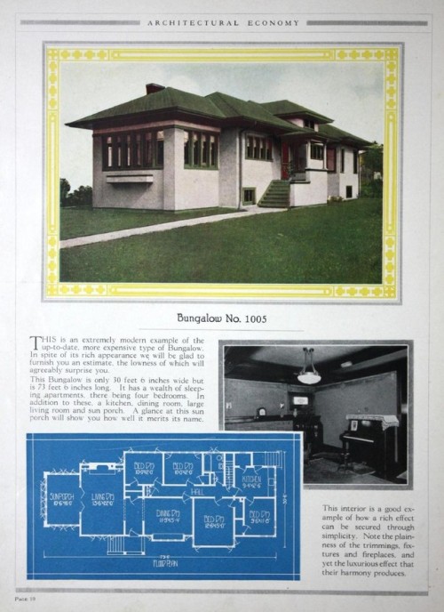 Architectural Economy (1920) - Bungalow No. 1005