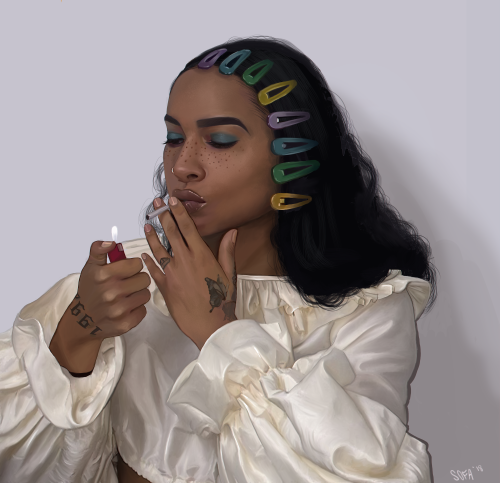 deathdaydream:✨Princess Nokia ✨digital painting directly based off of this photo
