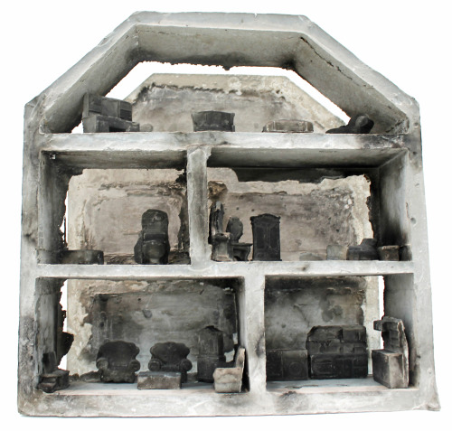 Dollhouse II, concrete sculpture, 2016