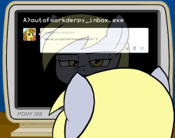 outofworkderpy:  Derpy: “Deleted!&ldquo; ((Mod: If you don’t know what this is a parody of, YOU NEED TO EDUCATE YOURSELF!))  X3!!