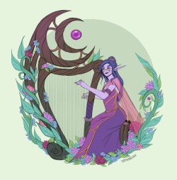 faebelina: I love the Nightborne harp in-game model, so I wanted to make a more Kaldorei one for Mel to play in the Grove :)  Keep reading 