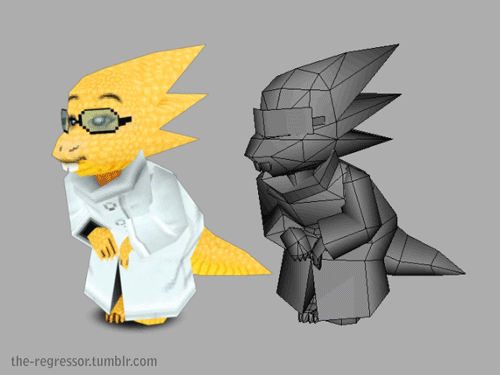 the-regressor:  Alphys from UnderTalePrevious Characters: Undyne, Papyrus, Sans, Flowey, Toriel, Frisk Next Friday’s model: Mettaton (default)(Will fix any texture errors next time when Mettaton enters) -Mark Tumblr Tags | Facebook | Twitter | Sketchfab