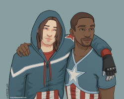 luckyraeve:  Behold! The coloured version of this commish for usakeh. It’s a companion drawing to her fanfic, which you can read HERE.Team America Adorable Goobers! \o/There’s also a Team Undercover Hipster Babies! HERE. 