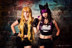 lady-beatoriche:  Ya’ll are probably sick of me but idgaf so here’s more Punk! Bumbleby from our most recent studio shoot!Blake: Lady AuroraYang: it me!Photos: Sandyseyecatcher, Adam Smith Photography