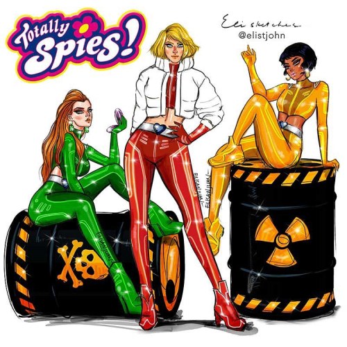 #TOTALLYSPIES #Sam #Clover and #Alex #Elistjohn #FashionIllustration version❤️ https://www.instagram