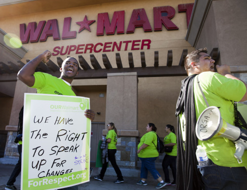 changewalmart:In Los Angeles, CA Walmart workers from 6 area stores went out on strike. They say t