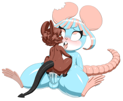 superamiuniverse: zeethekid:  @superamiuniverse seemed to like my gummy mouse boy, chewy, so I thought it would be neat to draw him with one of mode’s races I’ve had my eyes on for a while now, nezumimis. Felt I need to say this cause the characters
