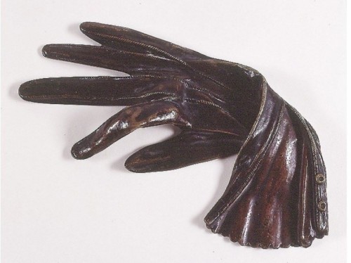 garconniere: Lise Deharme  (French, 1898 – 1980)  Bronze woman’s glove lent to