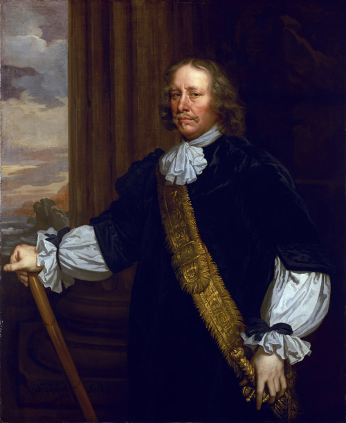 history-of-fashion:1666 Peter Lely - Vice-Admiral Sir Joseph Jordan(National Maritime Museum, Greenw
