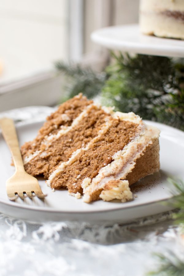 sweetoothgirl:  SPICED CAKE WITH EGGNOG BUTTERCREAM  