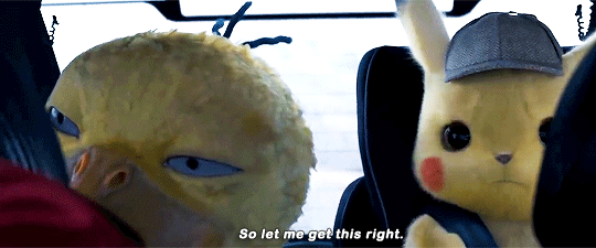 luckiselki: bob-belcher: Detective Pikachu (2019) PIKACHU IN A BOOSTER SEAT 