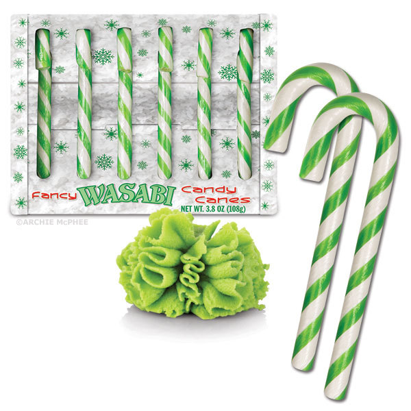 berthoodle:  vorpal-claws:  archiemcphee:  Wasabi Candy Canes - You know they’re