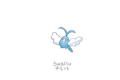 Drew Pokemon With My Left Hand, Swablu, Photoshop