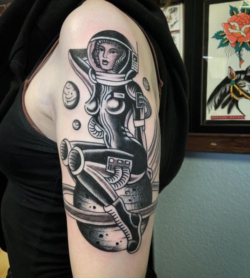 Astronaut girl for Ella! Thank you ! Done in #berlin @stayfreetattooberlin   (at Stay Free Tattoo Be
