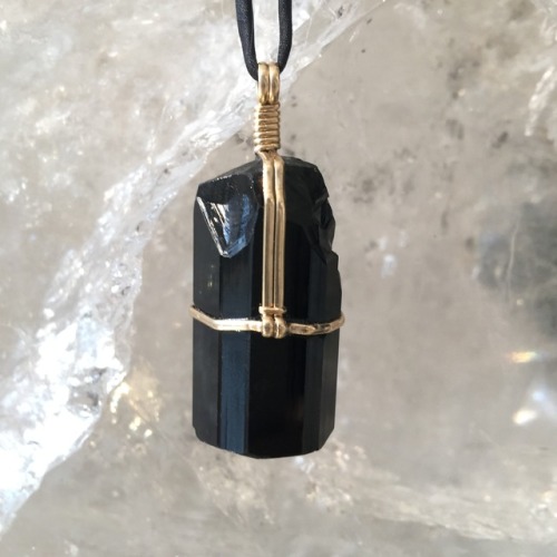 Black Tourmaline Crystal PendantThis pendant is our natural Black Tourmaline crystal that was chosen