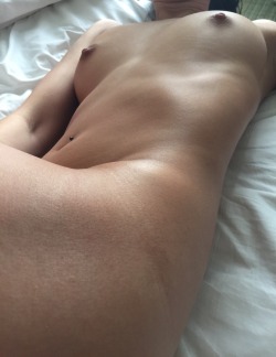 Fitnesspeaches:  Laying Here Waiting For Him To Get Home Or For Her To Come Over…