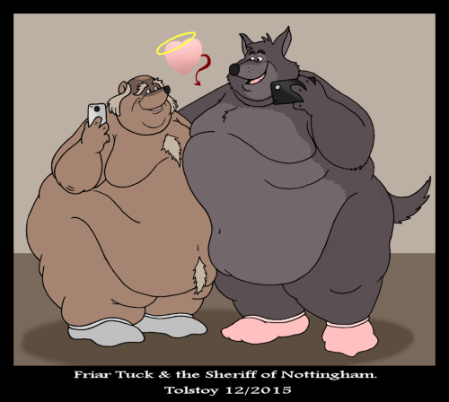 tolstoythebear: Friar Tuck and the Sheriff of Nottingham. Two of my favorite fatties from Robin Hood