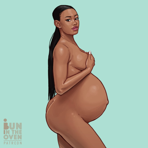 Sunday morning art - Ebony pregnant nude