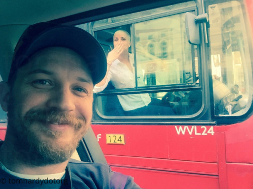 wellntruly:  tomhardydotorg:  ”  Found Furiosa negotiating London traffic  “  #okay but like #how did this interaction go #they’re both stuck in traffic #looking out the window #does Tom Hardy yell to this bus driver: FURIOSA! #it’s ME MAX #or