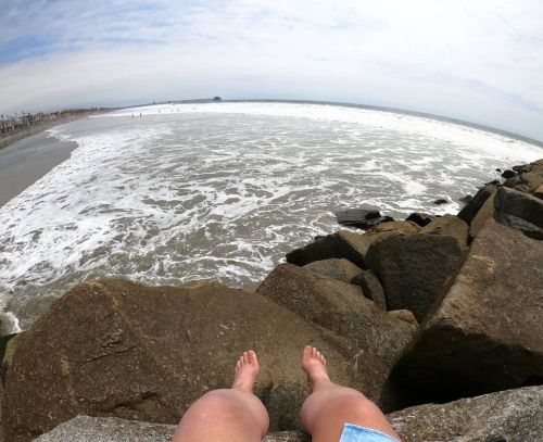 Climbed some rocks because that’s what you do with a #GoPro.#Oceanside #Jetty #Beach #GoProH