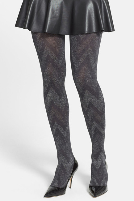 HUE Metallic Zigzag Tights by Hue