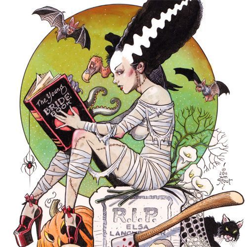 naughtyhalloweenart:  Bride of Frankenstein by William Stout