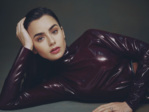 Model: Lily Collins Photo: Thomas Whiteside Vogue Arabia / November 2020