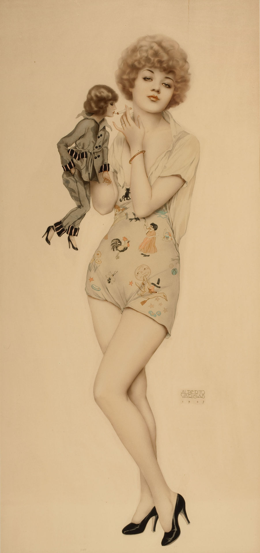 nekasuz:  Lighting Up, 1927   ALBERTO VARGAS (American, 1896-1982) Mixed media on