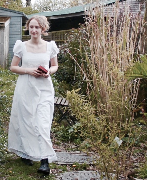 Excuse the setting, but here is my first ever home-made regency gown! I&rsquo;ve caught the sewi