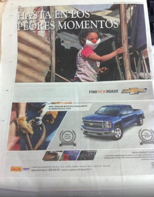 Pésima movida, Chevrolet. ¿Será la misma agencia de Americanino?