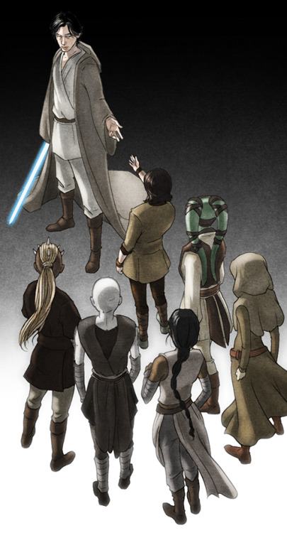 reylotrashfromecuador: morphinepudding: All female, multi-species, lapsed padawans Knights of Ren. S