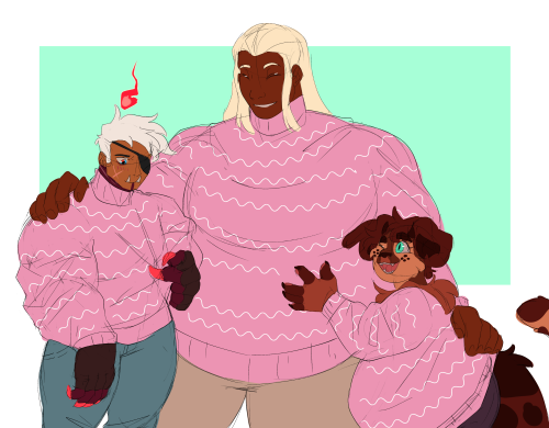 matching sweaters trio! bday gift for @sweetwhumpandhellacomf!