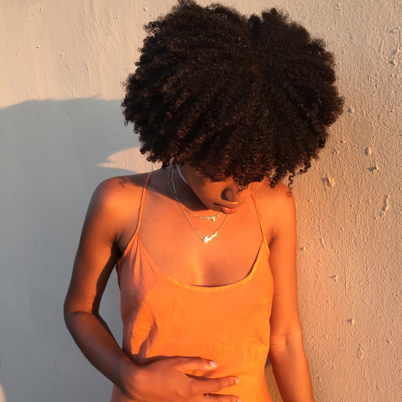 blackfashion:  Femi, 22, LA  Choker made by @oluwa-femi Dress thrifted  IG: oluwa.femi
