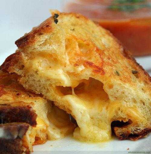 lascivious25:  in-my-mouth:  Oozing Grilled Cheese on a Crusty Artisan Jalapeño Loaf   Omg! Really? unf! This. is. porn.   total porn. this is obscene. dirty.