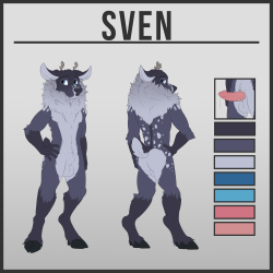 notsafeforhoofs:  I finally got around to finishing up a full ref for my deer fursoner Sven c: only took like 2 years… haha   Reblog for the night crowd