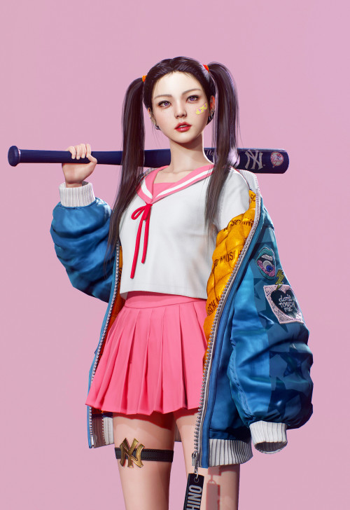 School Girl Eunji Lee https://www.artstation.com/artwork/OyKwdw