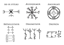 sacred-chaotic-geometry:  Icelandic Magical Staves are symbols credited with magical effect. The effects credited to most of the staves were very relevant to the average Icelanders of the time, who were mostly subsistence farmers and had to deal