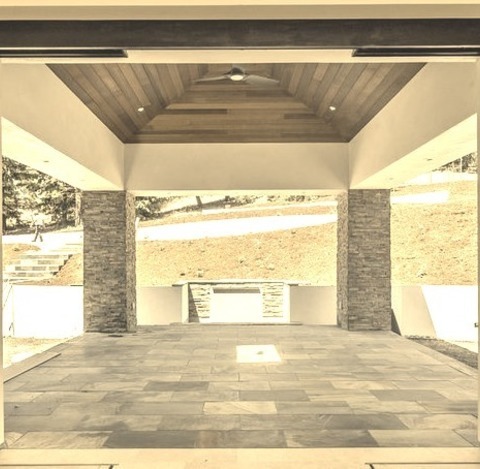 Living Room - Contemporary Living RoomLiving Room - Large Contemporary Open Concept Travertine Floor