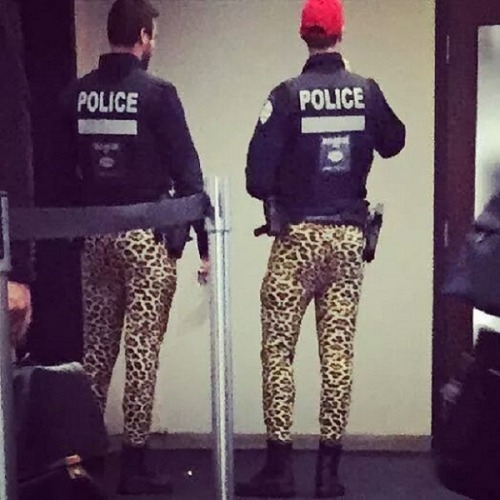 katie-and-her-fandoms:notverygoodatflyingaeroplanes:thegirlbehindthepiano:so the montreal police officers are on strike and to shame the government they decided to wear different kinds of pants that’s so beautiful  the fashion police